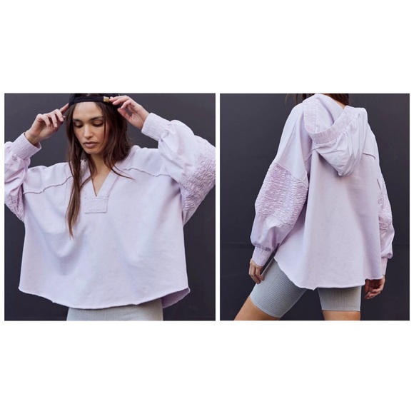 Free People Spin Hooded Pullover Sweatshirt Lilac S NWT - Picture 1 of 12